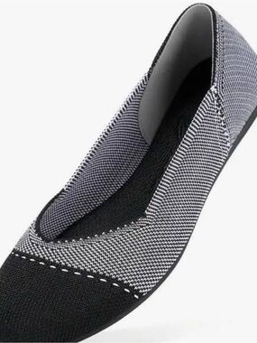 Bacia Women's Ballet Flats Comfortble Knit Flat Shoes Tuxedo Size 10